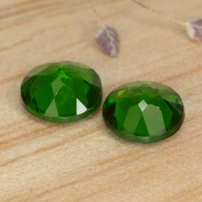 Gemas de diópsido de cromo Verde natural de 0.94 ct, Corte Redondo, VS-SI