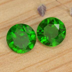 Gemas de diópsido de cromo Verde natural de 0.95 ct, Corte Redondo, VS-SI