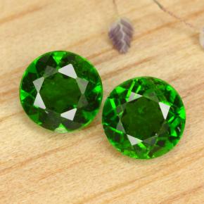 Gemas de diopsido de cromo verde natural de 1,03 ct, corte redondo, VS-SI