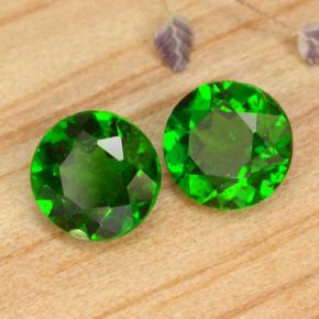 Gemas de diopsido de cromo verde natural de 1,03 ct, corte redondo, VS-SI