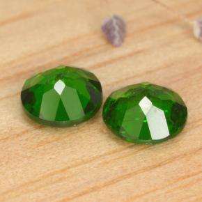 Gemas de diopsido de cromo verde natural de 1,03 ct, corte redondo, VS-SI