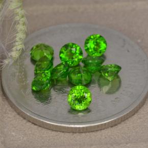 Gemas de diopsido de cromo verde natural de 1,37 ct, corte redondo, VS