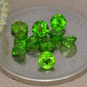 Gemas de diopsido de cromo verde natural de 1,37 ct, corte redondo, VS