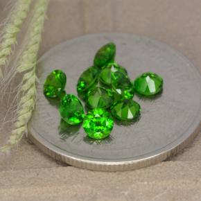 Gemas de diópsido de cromo Verde natural de 1.23 ct, Corte Redondo, VS