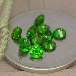 Gemas de diópsido de cromo Verde natural de 1.23 ct, Corte Redondo, VS
