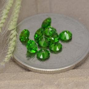 Gemas de diópsido de cromo Verde natural de 1.23 ct, Corte Redondo, VS