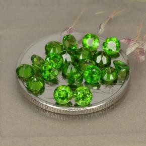 Gemas de diópsido de cromo Verde oscuro medio natural de 2.89 ct, Corte Redondo, VS