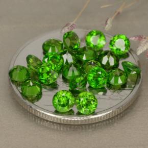 Gemas de diópsido de cromo Verde oscuro medio natural de 2.89 ct, Corte Redondo, VS