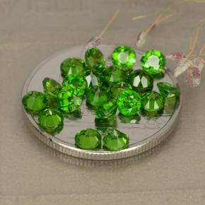 Gemas de diópsido de cromo Verde oscuro medio natural de 2.89 ct, Corte Redondo, VS