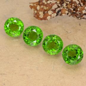 Gemas de diópsido de cromo Verde natural de 2.32 ct, Corte Redondo, VS