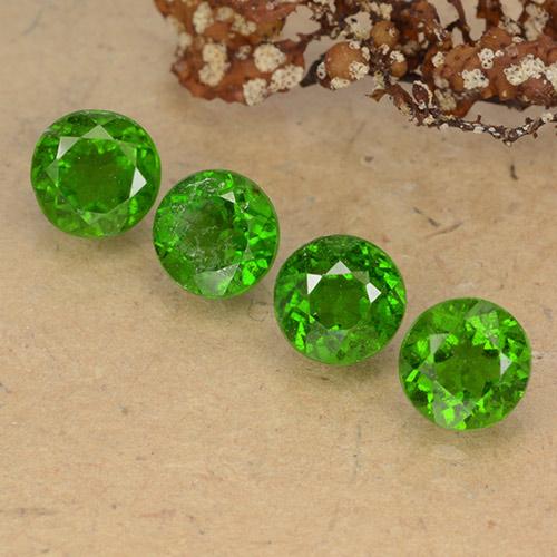 Gemas de diopsido de cromo verde natural de 2,53 ct, corte redondo, VS