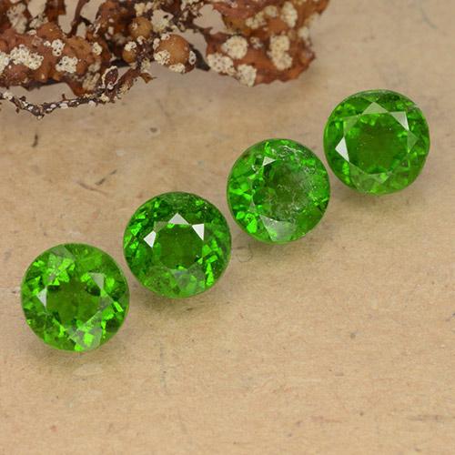 Gemas de diopsido de cromo verde natural de 2,53 ct, corte redondo, VS