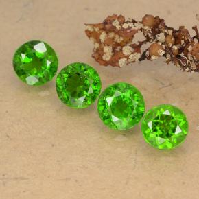 Gemas de diopsido de cromo verde natural de 2,27 ct, corte redondo, VS