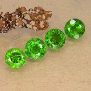 Gemas de diopsido de cromo verde natural de 2,27 ct, corte redondo, VS
