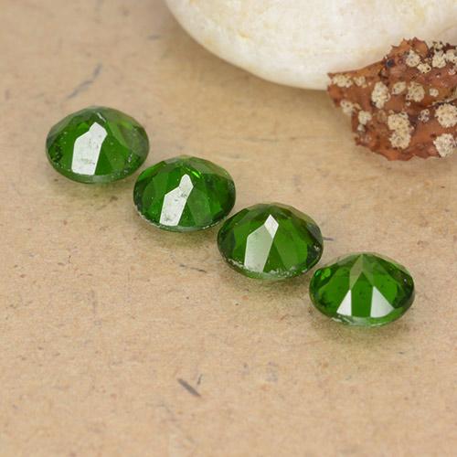 Gemas de diopsido de cromo verde natural de 1,93 ct, corte redondo, VS