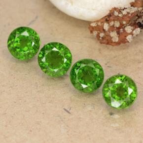 Gemas de diopsido de cromo verde natural de 2,62 ct, corte redondo, VS