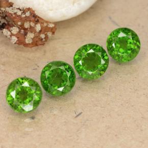 Gemas de diopsido de cromo verde natural de 2,62 ct, corte redondo, VS