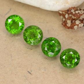 Gemas de diopsido de cromo verde natural de 2,56 ct, corte redondo, VS