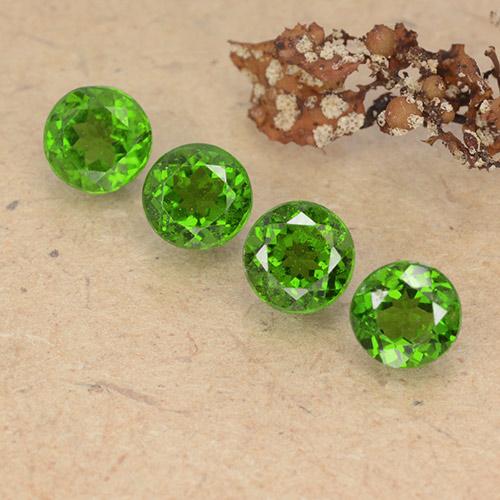Gemas de diópsido de cromo Verde oscuro medio natural de 2.54 ct, Corte Redondo, VS