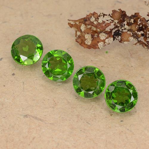 Gemas de diopsido de cromo verde natural de 1,87 ct, corte redondo, VS