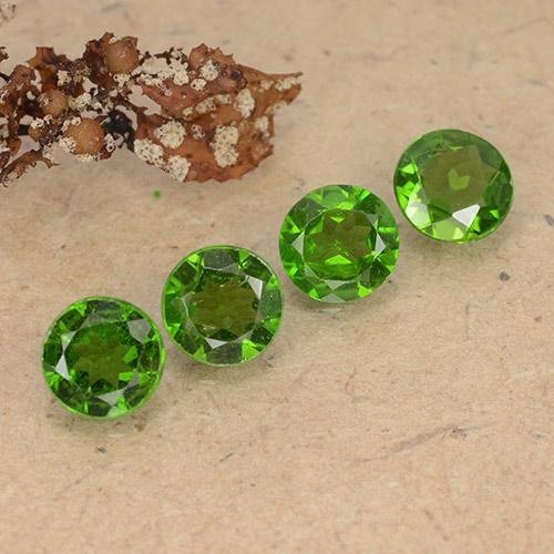 Gemas de diopsido de cromo verde natural de 1,87 ct, corte redondo, VS