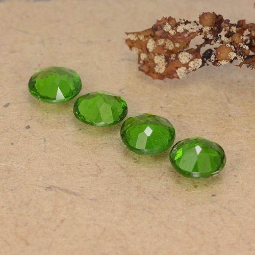 Gemas de diopsido de cromo verde natural de 1,87 ct, corte redondo, VS