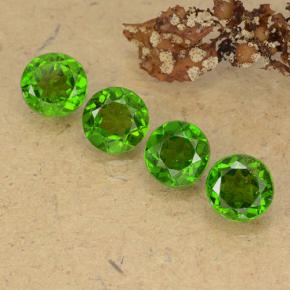 Gemas de diopsido de cromo verde natural de 2,24 ct, corte redondo, VS
