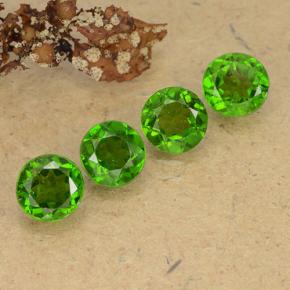 Gemas de diopsido de cromo verde natural de 2,24 ct, corte redondo, VS