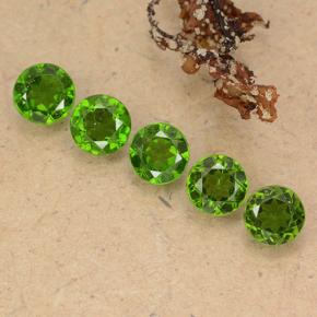 Gemas de diopsido de cromo verde natural de 2,61 ct, corte redondo, VS