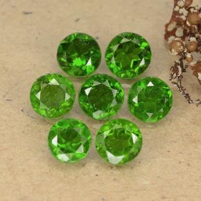 Gemas de diopsido de cromo verde natural de 3,55 ct, corte redondo, VS
