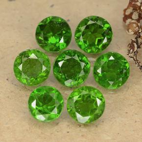 Gemas de diopsido de cromo verde natural de 3,55 ct, corte redondo, VS