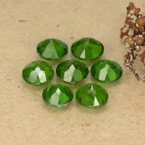 Gemas de diopsido de cromo verde natural de 3,55 ct, corte redondo, VS