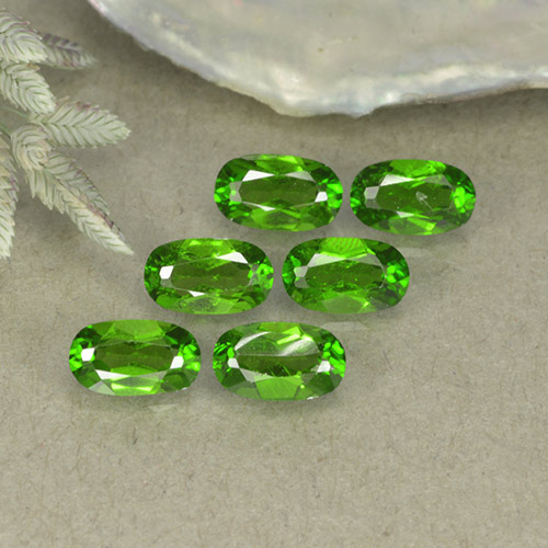 Gemas de diopsido de cromo verde natural de 1,42 ct, corte óvalo, VS-SI