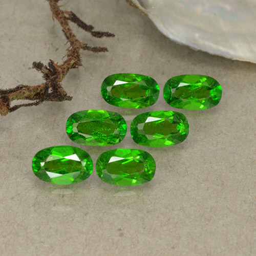 Gemas de diopsido de cromo verde natural de 1,48 ct, corte óvalo, VS-SI