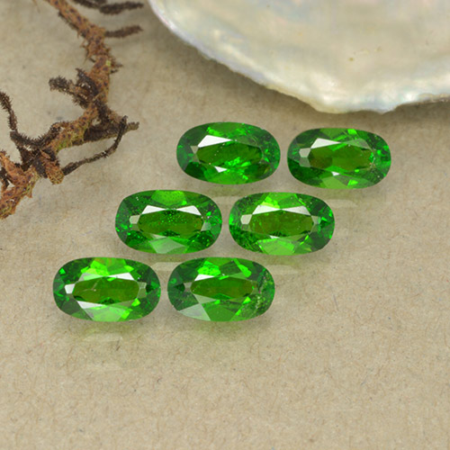 Gemas de diopsido de cromo verde natural de 1,63 ct, corte óvalo, VS-SI