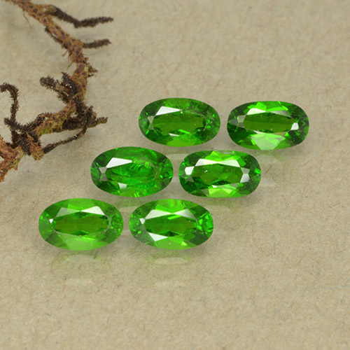 Gemas de diopsido de cromo verde natural de 1,54 ct, corte óvalo, VS-SI