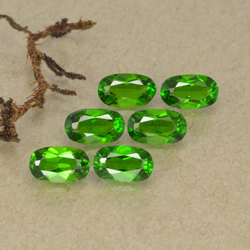 Gemas de diopsido de cromo verde natural de 1,57 ct, corte óvalo, VS-SI