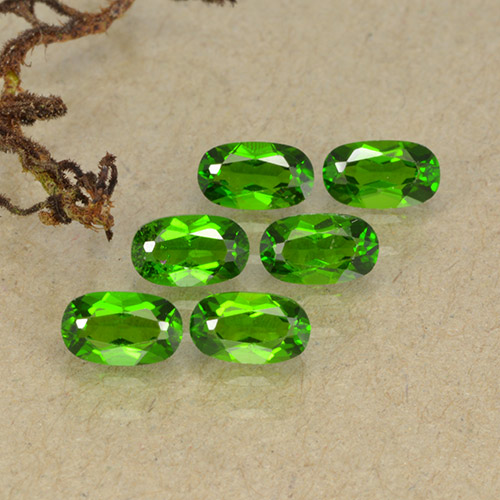 Gemas de diopsido de cromo verde natural de 1,69 ct, corte óvalo, VS-SI