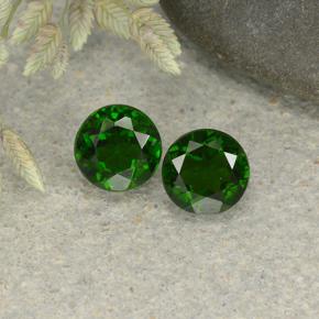 Gemas de diopsido de cromo verde natural de 1,12 ct, corte redondo, VS