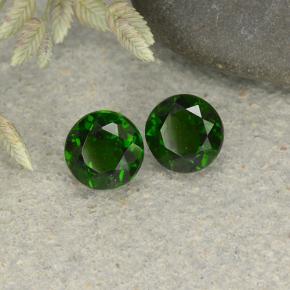 Gemas de diopsido de cromo verde natural de 1,12 ct, corte redondo, VS