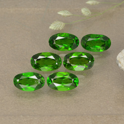 Gemas de diópsido de cromo Verde medio natural de 1.57 ct, Corte Óvalo, VS