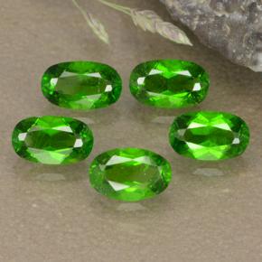 Gemas de diopsido de cromo verde natural de 1,37 ct, corte óvalo, VS