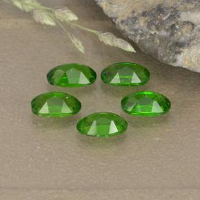 Gemas de diopsido de cromo verde natural de 1,37 ct, corte óvalo, VS