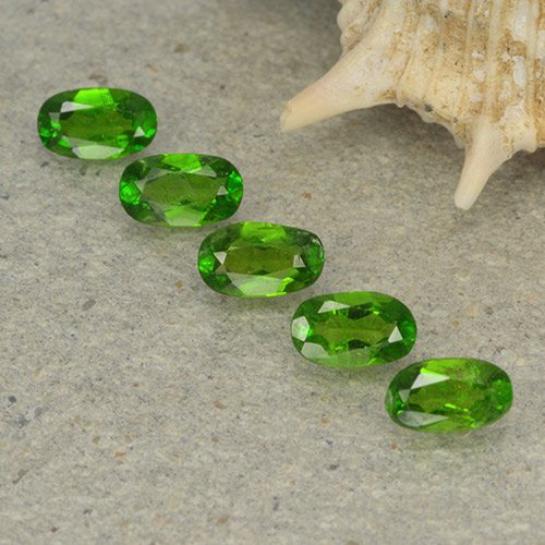 Gemas de diopsido de cromo verde natural de 1,12 ct, corte óvalo, VS