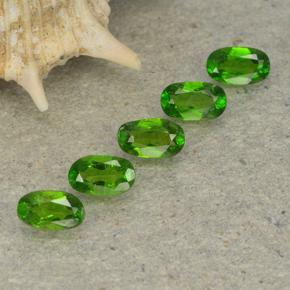Gemas de diopsido de cromo verde natural de 1,12 ct, corte óvalo, VS