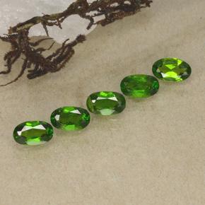 Gemas de diopsido de cromo verde natural de 1,18 ct, corte óvalo, VS