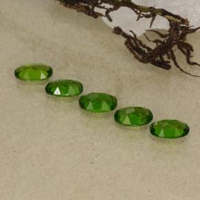 Gemas de diopsido de cromo verde natural de 1,18 ct, corte óvalo, VS