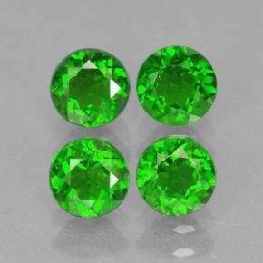 Gemas de diopsido de cromo verde natural de 2,21 ct, corte redondo, VS