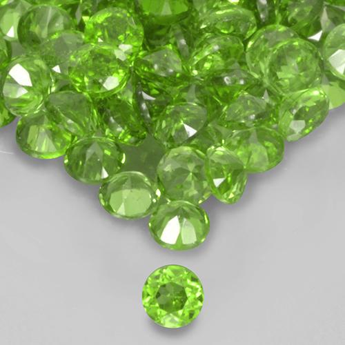 Gemas de diópsido de cromo Verde vivo natural de 2.57 ct, Corte Redondo, VS
