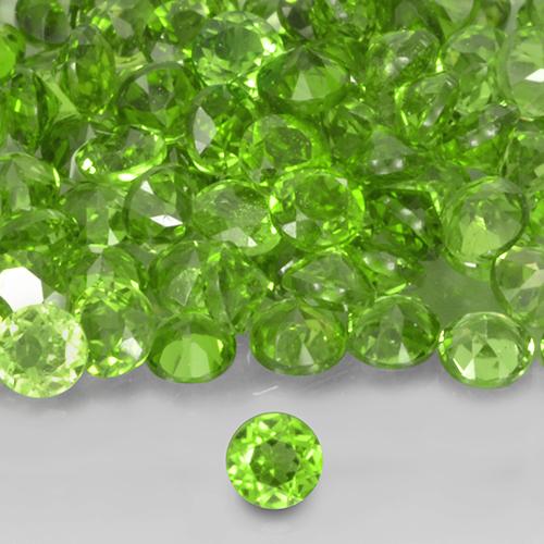 Gemas de diópsido de cromo Verde vivo natural de 2.57 ct, Corte Redondo, VS